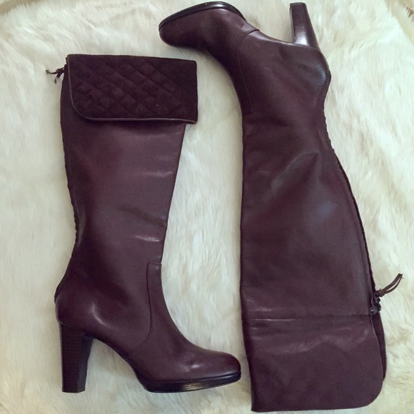 Lauren Ralph Lauren Shoes - Ralph Lauren Brown Leather Heeled Knee High Boots